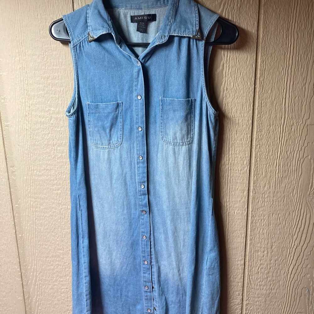 Amish sleeveless denim dress